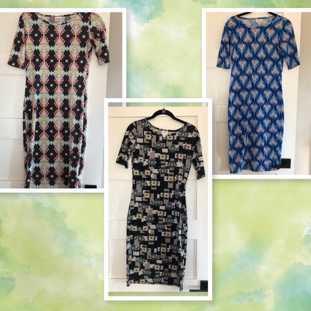 3 LuLaRoe Julia Dresses Sz XS